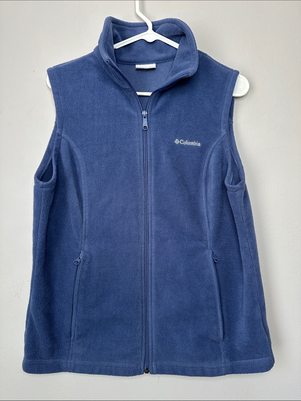 Columbia Blue Full-Zip Fleece Vest size L